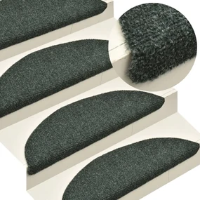 vidaXL Trapmatten zelfklevend 15 st 65x21x4 cm naaldvilt groen
