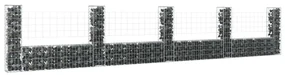 vidaXL Schanskorf U-vormig met 5 palen 500x20x100 cm ijzer