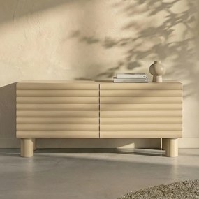 Mat Tv-meubel Met Strepen Zand 120 Cm - 120x40x55cm.