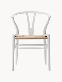 Houten stoel CH24 Wishbone Chair met handgevlochten zitvlak