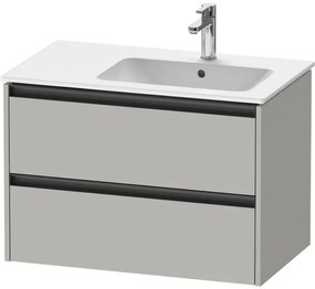 Duravit Ketho 2 wastafelonderbouwkast met 2 laden voor waskom rechts 81x48x54.9cm met grepen antraciet betongrijs mat K25268007070000