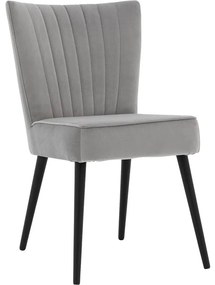 Goossens Eetkamerstoel Rob grijs velvet stof leuning, urban industrieel