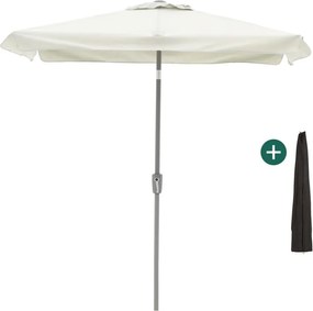 Parasol Shadowline Aruba | Inclusief hoes | Rechthoekig | 210x150cm | Met draaihendel | Grijs/Antraciet | Kees Smit Tuinmeubelen