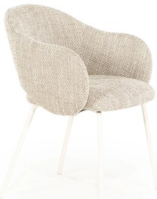 By-Boo Story Wit-frame Eetkamerstoel Taupe