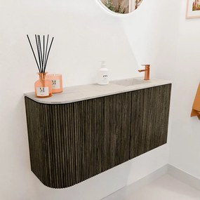 Mondiaz Joya DLux 80cm toiletmeubel ronding links shadow met wastafel faye rechts 1 kraangat ostra
