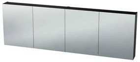 Nemo Spring Nebulo luxe spiegelkast - 200x65x17.8cm - 4 dubbelzijdige spiegeldeuren - glazen leggers - met stopcontact - zonder schakelaar - kleur: U899 ST9 Cosmos Grey 20037121