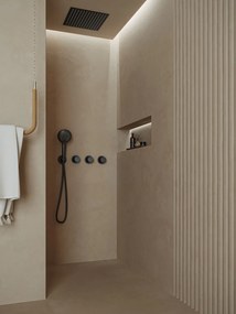 Saniclear Plus inbouw regendouche met inbouw douchekop 30x30cm en 2 standen handdouche zwart mat