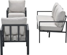 Garden Impressions Durban loungeset 4-delig - donker grijs - desert sand