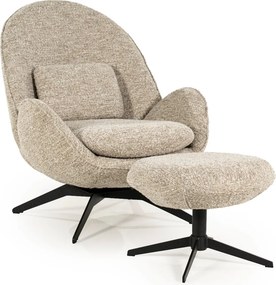 Draaibare Fauteuil Met Voetenbank Taupe