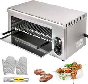 VEVOR Lift Salamander 2000W Gastro Salamander Salamander Grill Werkoppervlak 45x26cm Salamander Grill Bartscher Gastronomie Roestvrij staal met temperatuurinstelling 50-300℃