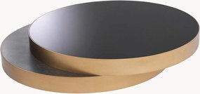 Ronde metalen salontafel Griffith met glazen tafelblad