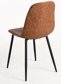 Zwarte Teok Vintage Kunstlederen Stoel