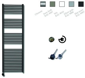 Sanicare Elektrische Design Radiator - 172 x 45 cm - 920 Watt - thermostaat chroom linksonder - mat zwart HRLEC 451720/A
