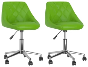 vidaXL Eetkamerstoelen draaibaar 2 st kunstleer groen