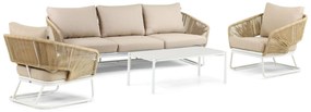 Stoel en Bank Loungeset 5 personen  Wit  Hartman Corsica/Lunaro