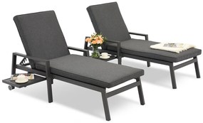 Set van twee Matera Garden Point aluminium ligstoelen antraciet