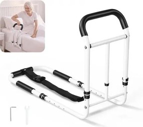 VEVOR bedhekje voor senioren, opklikbaar sta-hulpmiddel, draagvermogen 90,7 kg, bedhekje voor diverse bedmaten, koolstofstaal, in hoogte verstelbaar, met antislip handgreep en veiligheidsriem.