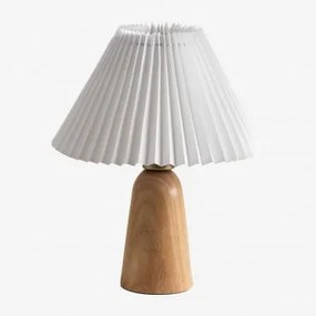 Jeremaia Houten Tafellamp Wit - Houtbruin - Sklum