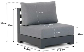 Hoek loungeset 5 personen Aluminium Grijs  Santika Furniture Santika Phantom