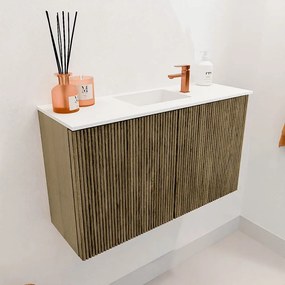 Mondiaz Joya 70cm toiletmeubel dusk met wastafel faye midden 1 kraangat talc