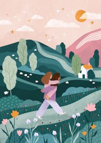 Ilustratie Mummy Daughter Countryside Walk, Bea Muller