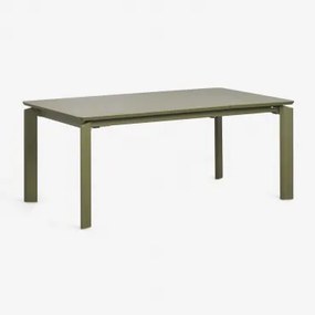 Rectangulaire Uitschuifbare Aluminium Tuin Tafel Milenca Groen – Intens Olijf & 180 - 240 - 300 X 100 Cm - Sklum