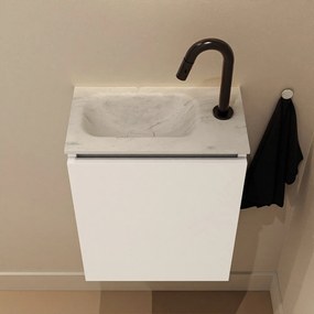 Mondiaz Ture DLux toiletmeubel 40cm talc met wastafel opalo links met kraangat