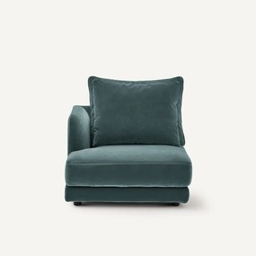 Halve bank links, modulair, van fluweel, TIBERIO