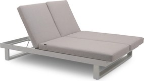 Lifestyle Garden Furniture Massimo Ligbed Met Kussen Wit/soft Grey Aluminium Wit