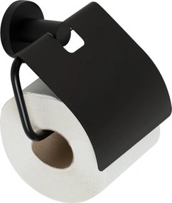 Plieger Vigo toiletrolhouder met klep mat zwart