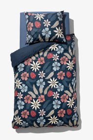 HEMA Dekbedovertrek Zacht Katoen Bloemen Blauw (blauw)