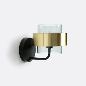 Wandlamp, glas metaal messing Botello