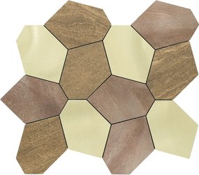 Zelfklevende Mozaïektegels Metaal | Polygoon Goud | 30×26,2 cm | Keuken, Bad &amp; WC