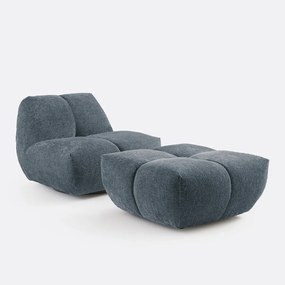 Poef, dik fluweel, L83 cm, Nuria