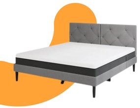 Emma Original Bed - 140x200 cm - Donker grijs - Klassiek Hoofdbord