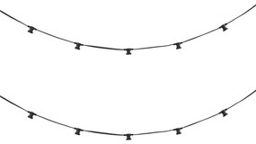 Lichtsnoer zwart koppelbaar met stekker 6m 10-lichts IP64 - Lubber
