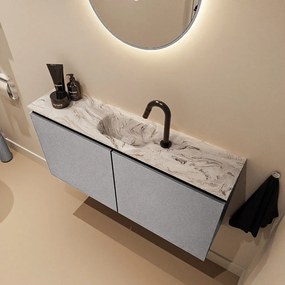 Mondiaz Ture DLux toiletmeubel 100cm plata met wastafel glace midden met kraangat