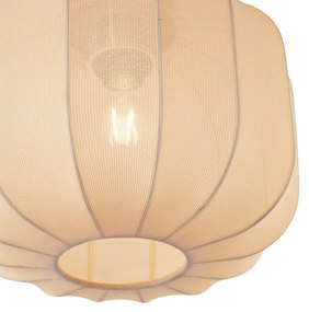 Stoffen Japandi plafondlamp goud met beige kap - PluniJapandi E27 Scandinavisch bol / globe / rond Binnenverlichting Lamp