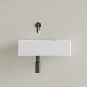 Sanigoods Luko fontein 40x22cm rechts zonder kraangat hoogglans wit