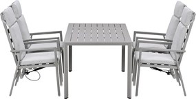 Garden Impressions Kasper tuinset 5-delig - tuintafel 160x84 cm taupe