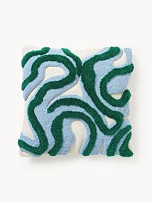 Handgetufte kussenhoes Jiri met getufte design