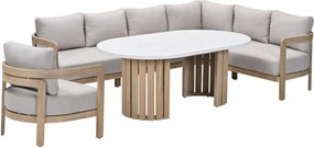 Garden Impressions Sirocco lounge dining set 4-delig rechts - acacia - grey sand