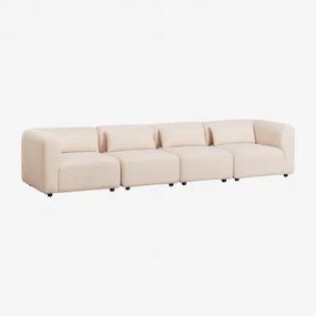 4-delige Modulaire Bank Fogler Teddystof Crème Beige - Sklum