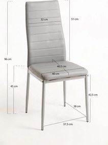 Set 4 Lauter Kunstlederen Stoelen