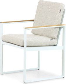 Tuinset 4 personen 180 cm Aluminium/teak Wit Lifestyle Garden Furniture Faro/Falcon