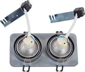 Afgeronde inbouwspot gunmetal GU10 50mm draai- en kantelbaar IP44 2-lichts - Alberto