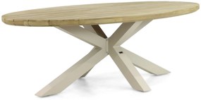Dining Tuintafel ovaal 240 x 120 cm Aluminium/Teak Taupe Santika Diogo