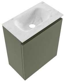 Mondiaz Ture DLux toiletmeubel 40cm army met wastafel opalo midden zonder kraangat