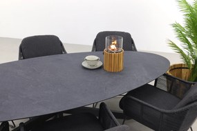 Belmond antraciet/Privada 240x107 - Ovale tuinset - 7-delig