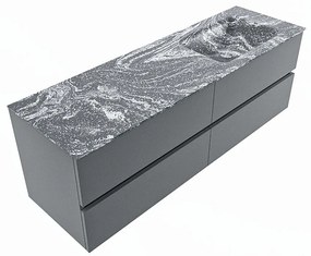 Mondiaz Vica DLux badmeubel 150cm plata 4 lades met wastafel lava rechts zonder kraangat